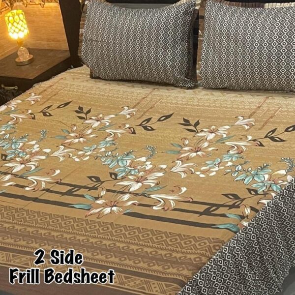 3-Piece King Size Frilled Bedsheet Ensemble